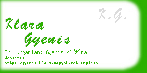 klara gyenis business card